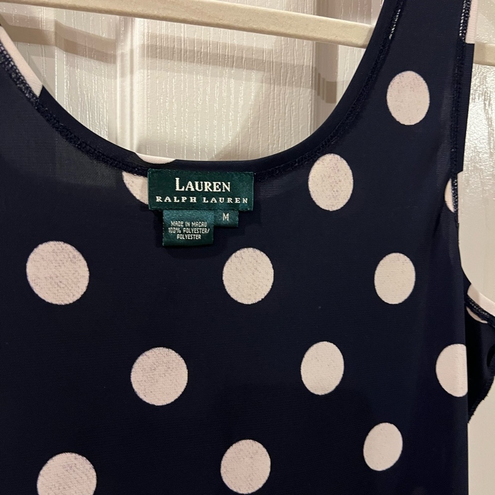 Lauren Ralph Lauren Navy and White Polka Dot dress